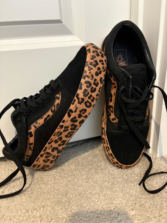 Vans Shoes - Vans Women's Black Sneakers with Leopard-Print